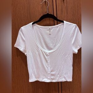 Aritzia Sunday Best White Crop Top